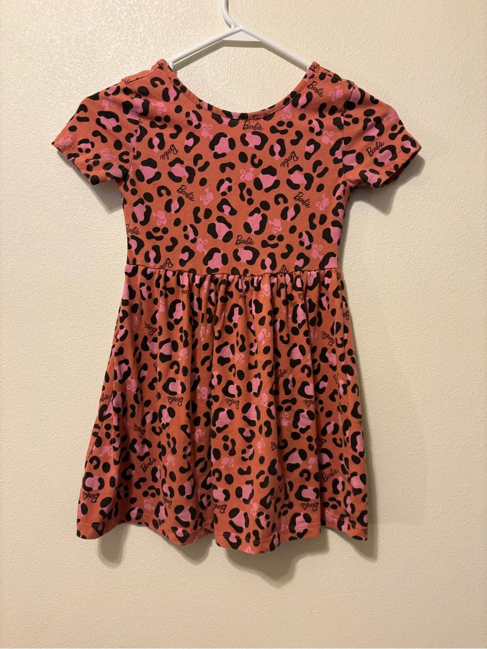 Girls' Barbie Girls  Leopard Print Short Sleeve Dress